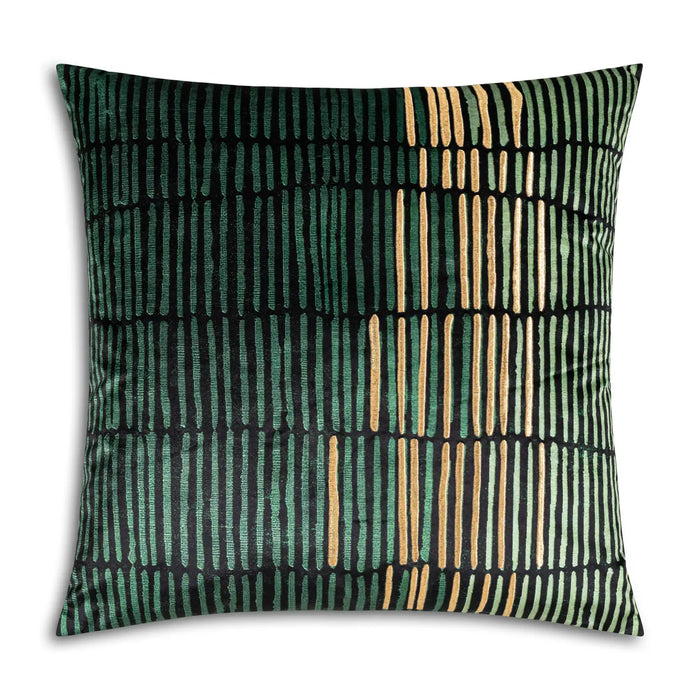 Mona Geometric Green Gold Pillow