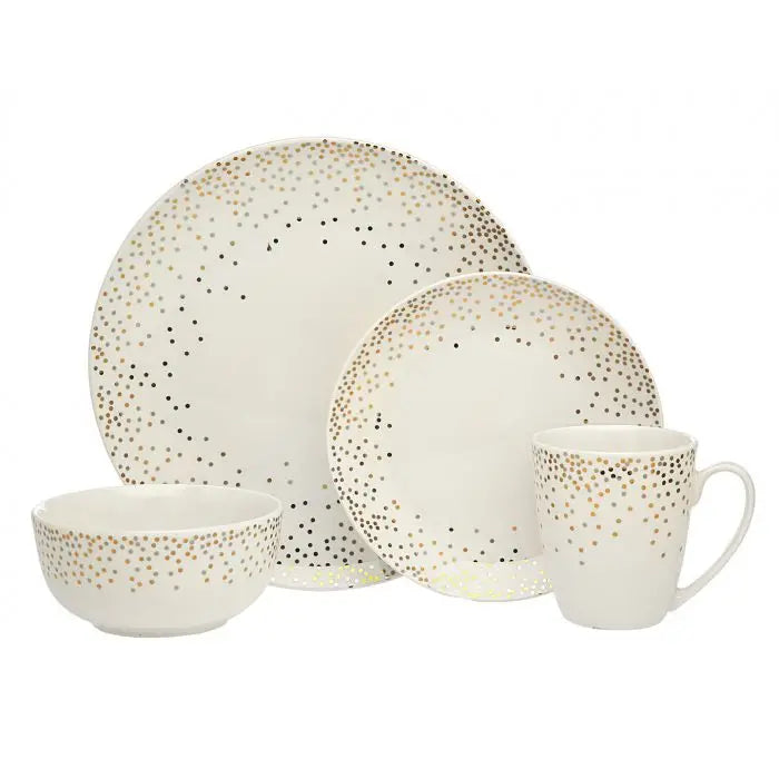 16 Piece Glam Dinnerware Set - Service For Four