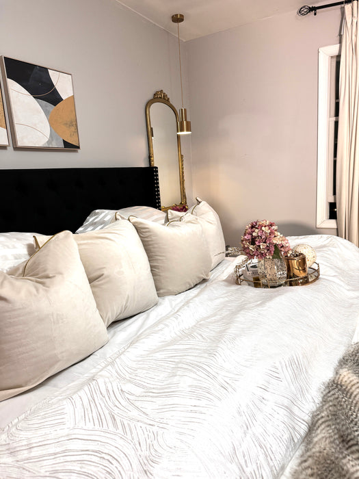 Velvet Ivory Pillow Cover