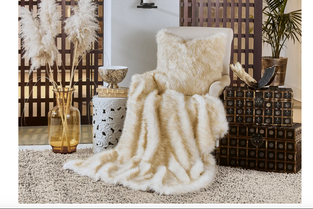 Aspen Ivory Gold Throw