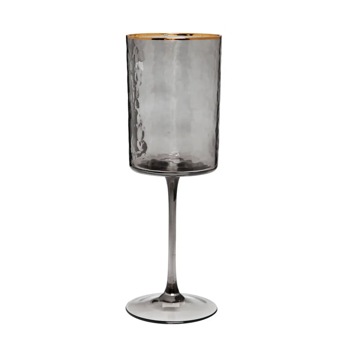 Set of 6 Smoked Square Shaped Wine Glasses