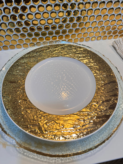 Harper Glass Charger With Gold Rim