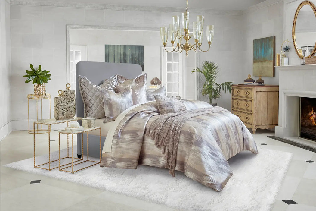 Opal Grey and Gold Duvet Set