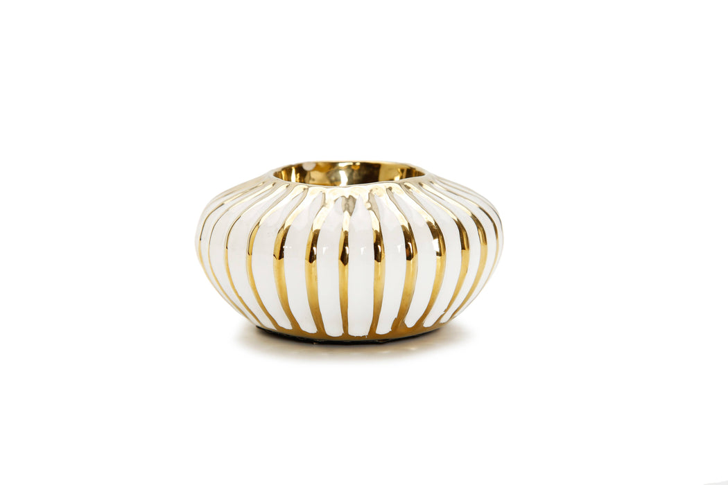 Gold/White Tea Light Holder