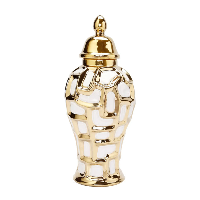 White and Gold Ginger Jar
