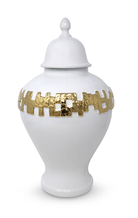 White and Gold Ginger Jar