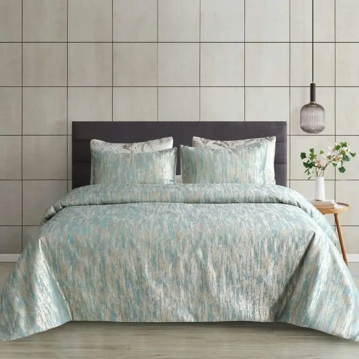 Jade Teal Gold Duvet