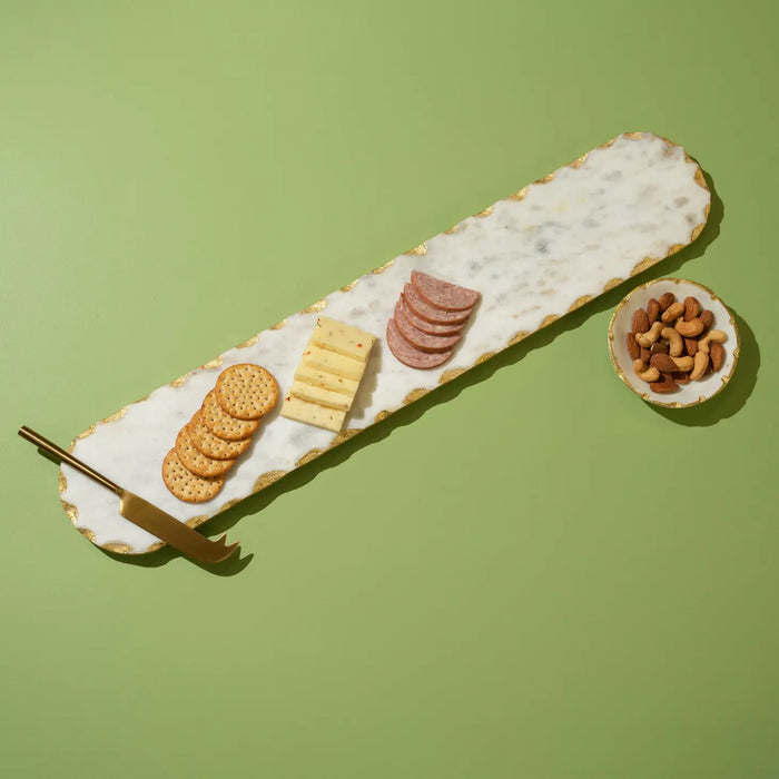Marble Oval Tray w/Gold Trim