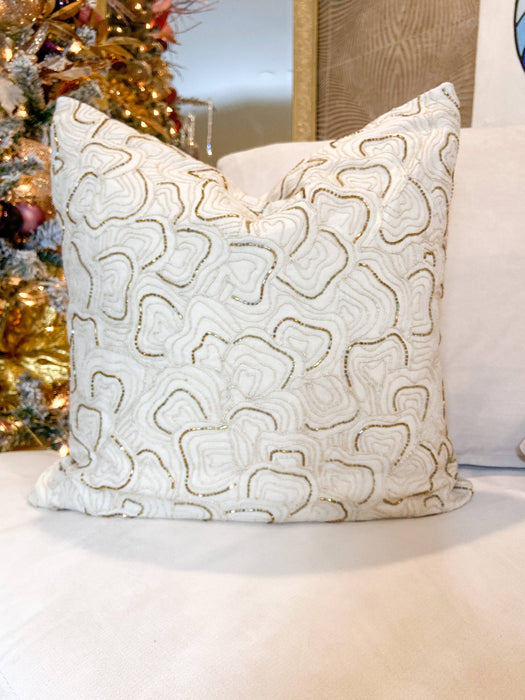 Ivory Velvet Pillow Cover 20"x20"