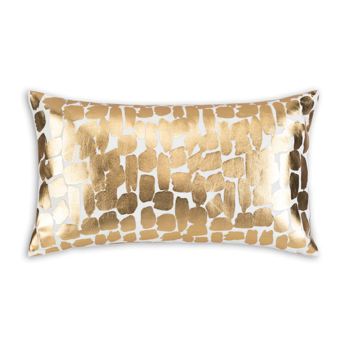 Becca Ivory Gold Lumbar Pillow