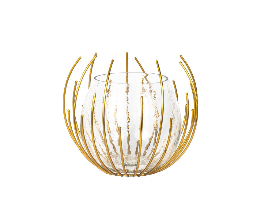 Radial Glass Votive/Rose Bowl