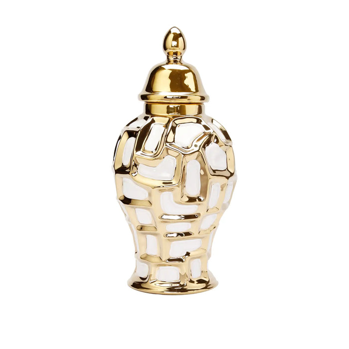 White and Gold Ginger Jar