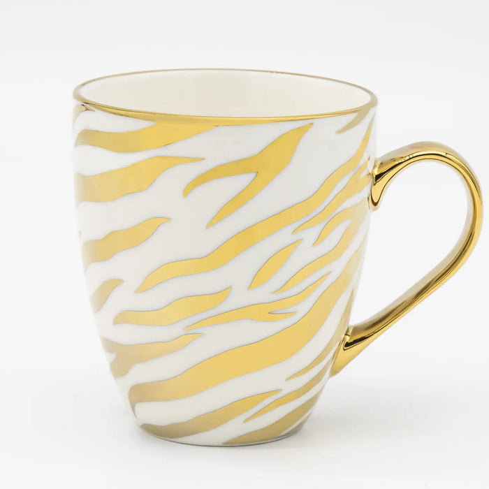 19 oz Gold Animal Print Mugs