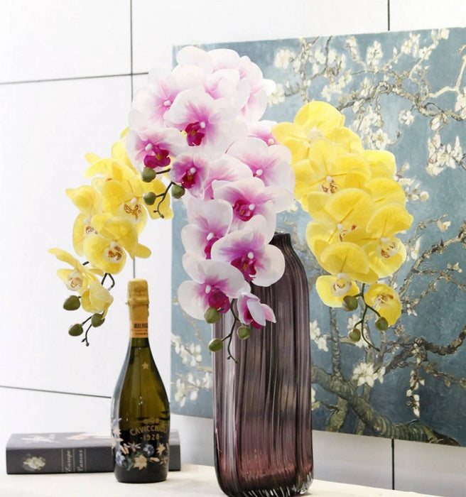 36" Real touch Phalaenopsis Orchid-Large bloom 9 Flowers: Natural Fuchsia