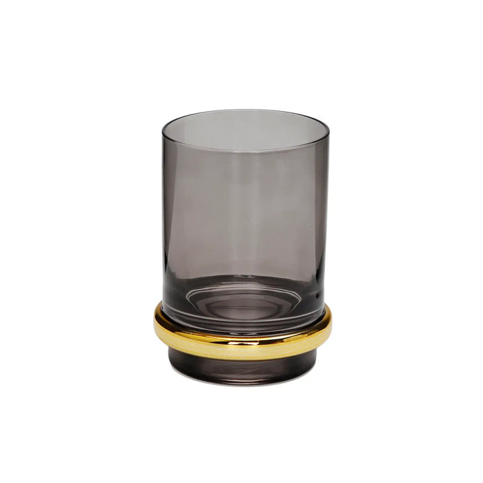 Set of 6 Tumblers Tinted Black with Gold Base