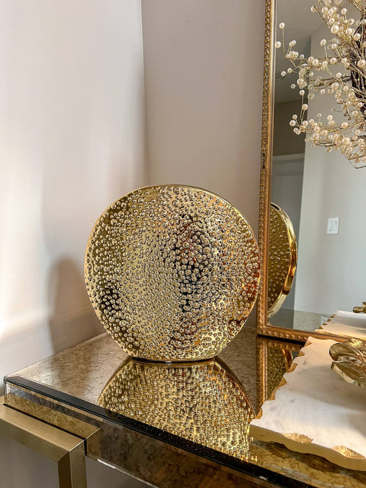 11" Gold Round Vase