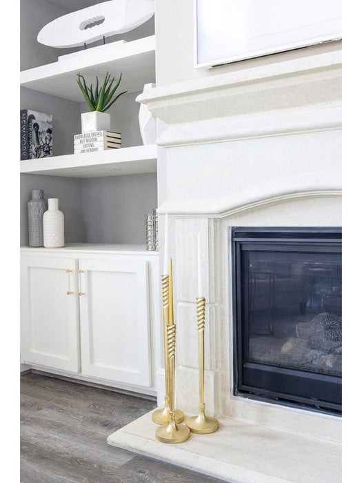 CLASSIC TOUCH DECOR INC. - Spiral Design Gold Geometric Candlestick