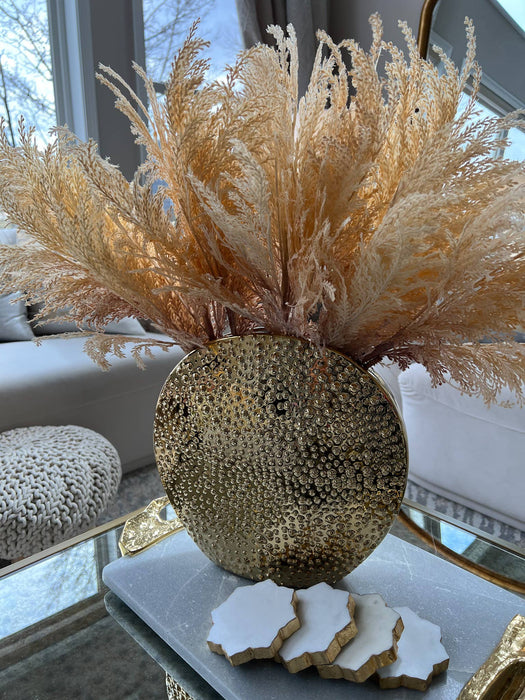 11" Gold Round Vase