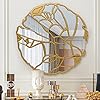 Modern Gold Round Wall Mirror 31.5 Inches