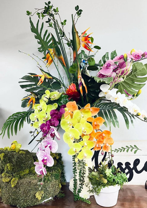 36" Real touch Phalaenopsis Orchid-Large bloom 9 Flowers: Natural Fuchsia