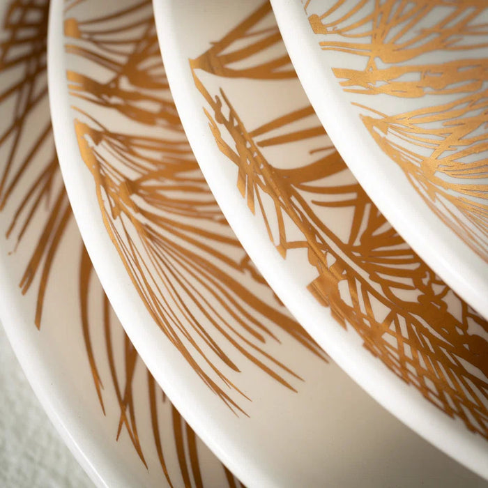 Ceramic Gold and White Dinner plates