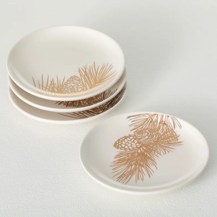 Ceramic Gold and White Dinner plates