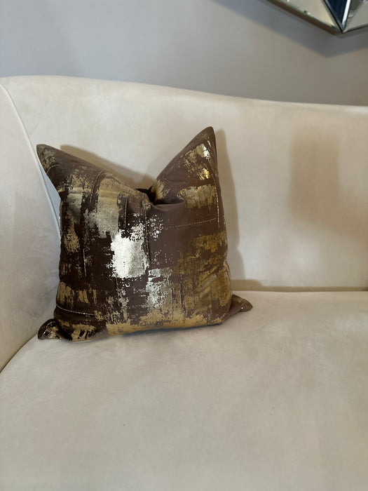 Brown Velvet Amli Stone Pillow