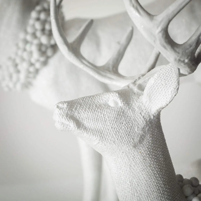 Frosted Deer Figurine Set 2