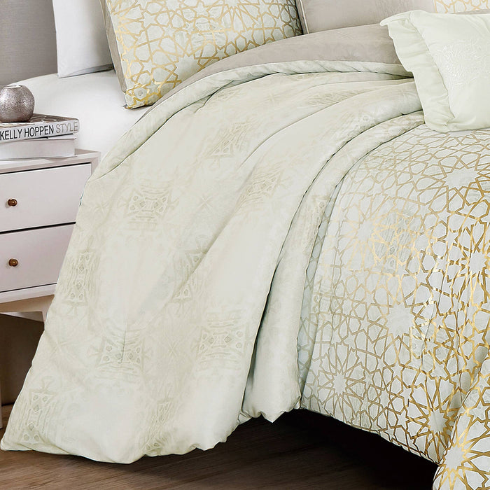 Royal Gold Jacquard Comforter - 6 Piece Set (Case Pack): King