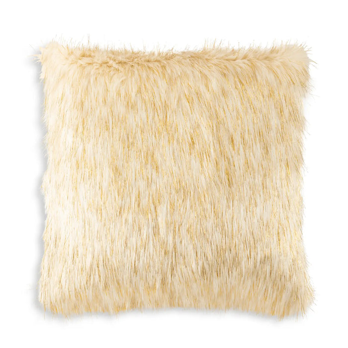 Aspen Ivory Gold Fur Pillow