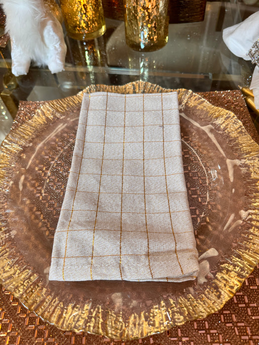 Holiday  Gold Square Napkin Cloth
