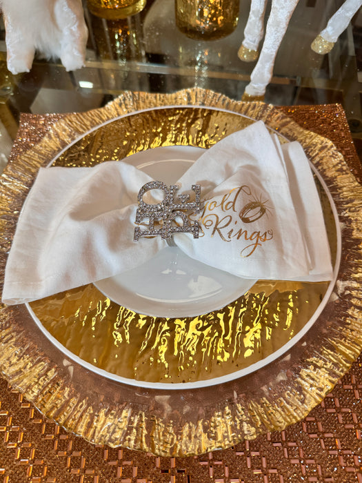 Luxury White and Gold shiny Dinner Plate