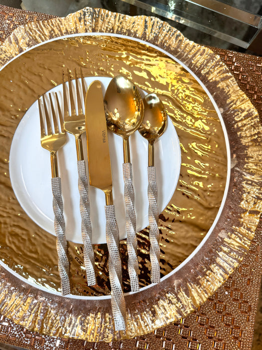 Luxury Gold and Silver Flatware Set of 20