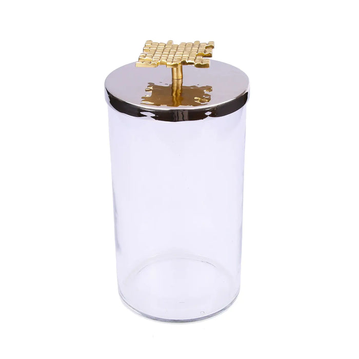 Small Canister With Lid - Gold/ Nickel