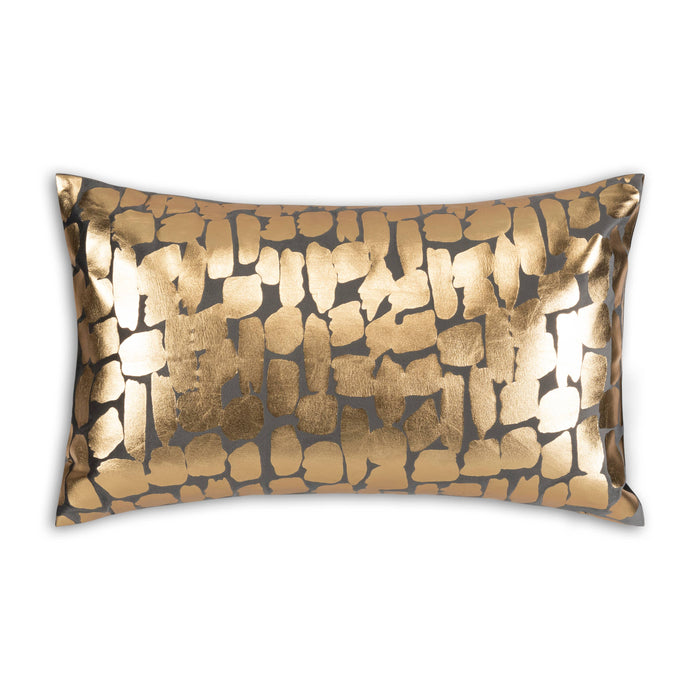 Becca Charcoal Gold Lumbar Pillow