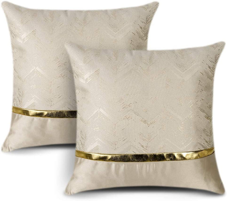 Luxury Throw Pillow Cover with gold accent