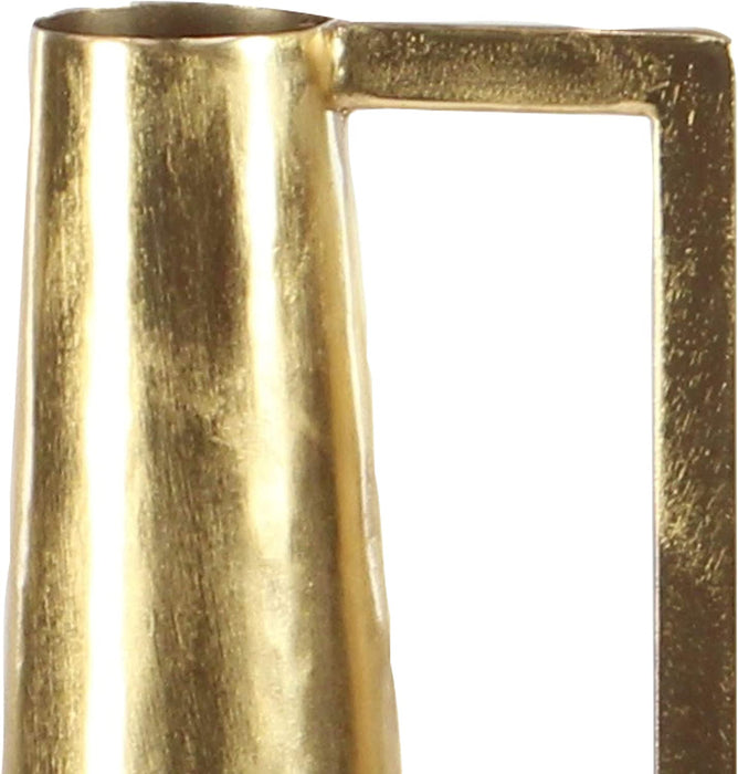 Gold Metal Slim Vase with Handles