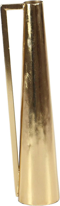 Gold Metal Slim Vase with Handles