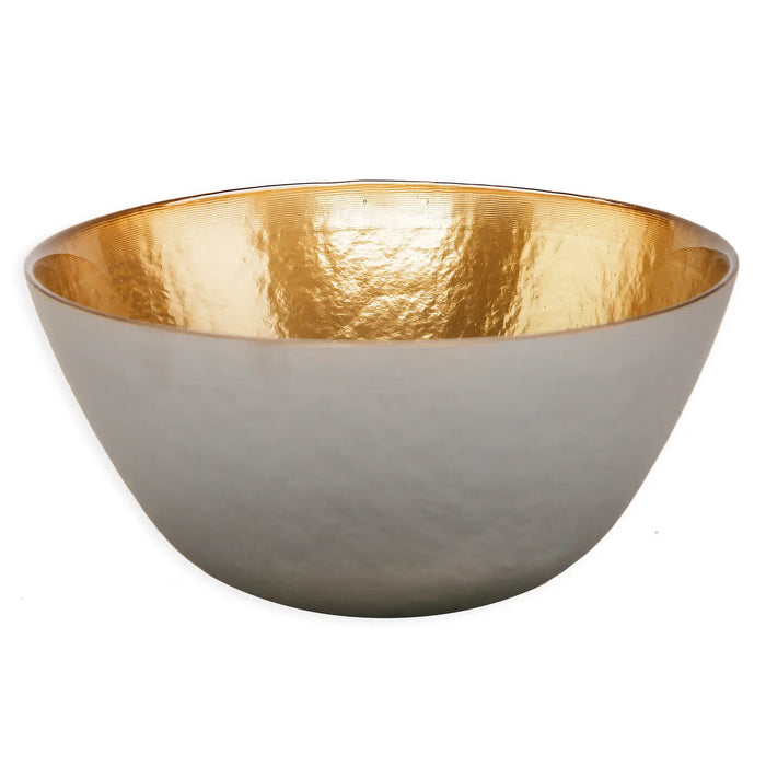 Salad Bowl Gold and Grey Brushed Design